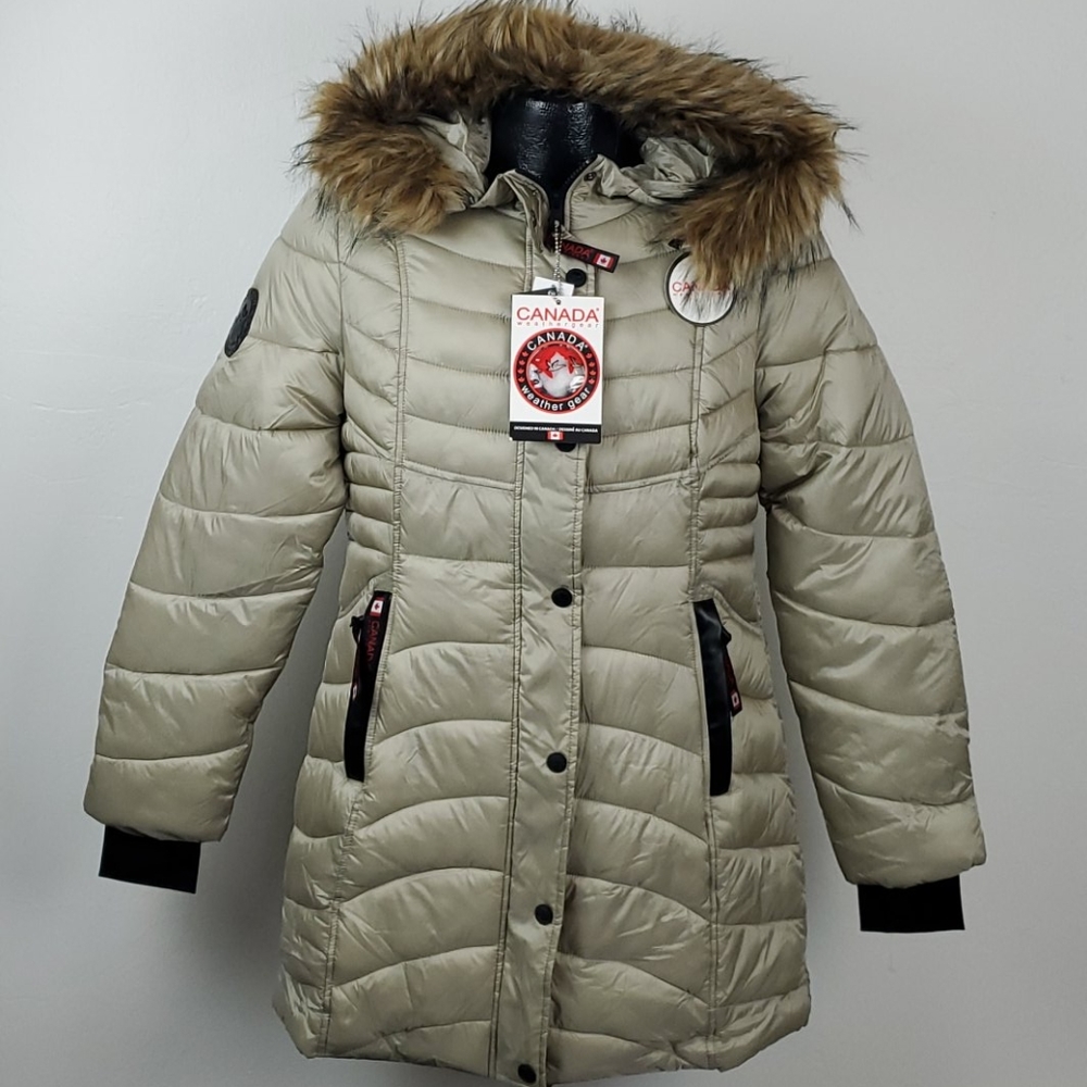 Canada Weathergear Puffy Winter Jacket Women Size M Full Zipper New